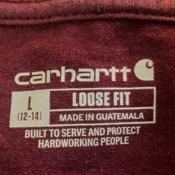 Carhartt Maroon Long Sleeve Tee - Picture 2 of 2